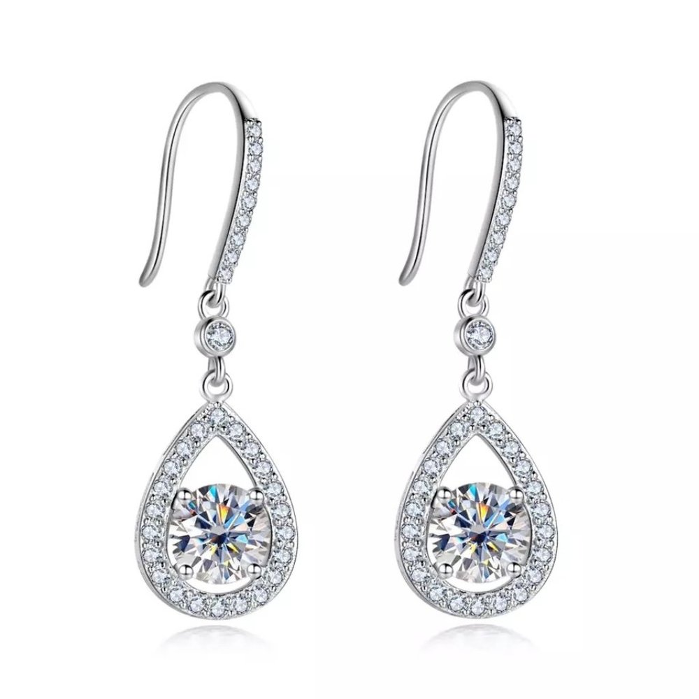 Certified 2ct. t.w. Diamond Brilliant Cut Dangle Earrings - Picture 1 of 16